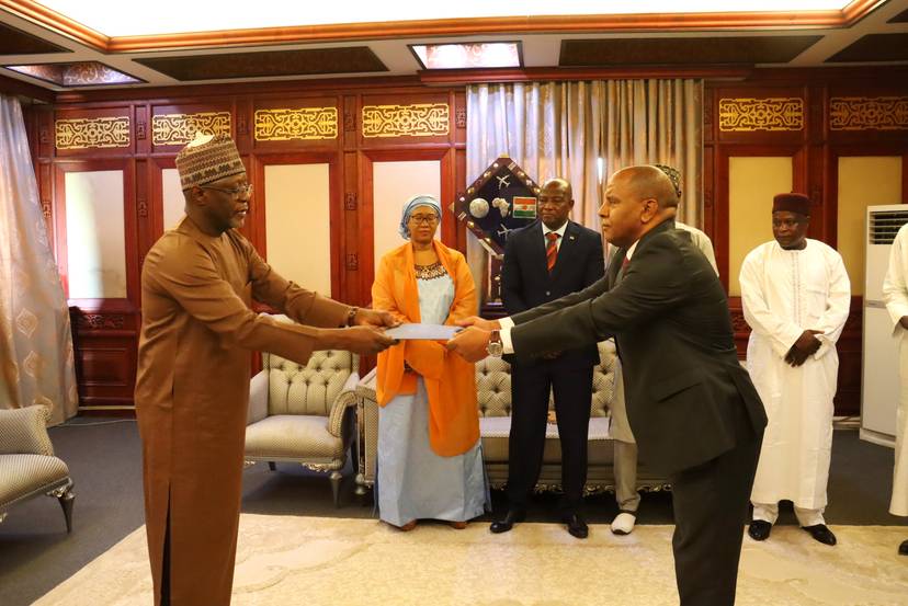 His Excellency Ambassador Ahmed Saadi presented a copy of His letters of credence